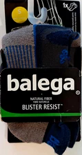 NWT BALEGA BLISTER RESIST MINK/BLUE NO SHOW SOCKS SMALL MEN 4.5-6.5 WOMEN 6-8