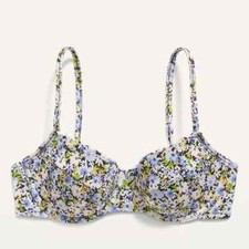 Old Navy Blue Ditsy Print Underwire Bikini Top Size XL, New 