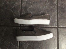 NEW W/O BOX/TAGS WOMENS KEDS ORTHOLITE SHEEN GRAPHITE GRAY SLIP ON SIZE 9