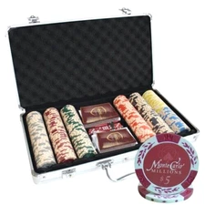 MRC POKER 300PCS 14G MONTE CARLO MILLIONS POKER CHIPS SET WITH ALUM CASE
