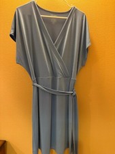 Nine West Women's Short Sleeve Belt Dress Blue Medium XXL