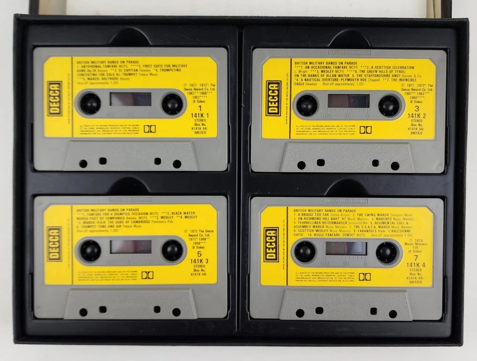 British Military Bands on Parade 4 Cassette Box Set Decca 1979 K141K 44 — 第 3/4 张图片