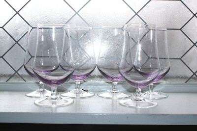6 Vintage Sasaki Lilac Iced Tea Glasses SAS20 Purple Stemware
