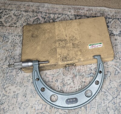 CALIBRATED Mitutoyo 103-220 Ratcheting Micrometer 5-6'' Range, .0001'' Grad W/Case