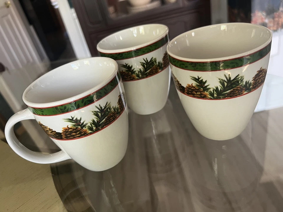 Tazas de café de cono de pino ONEIDA de gres de cocina de Pam Luer 2005 3 Foto 3 de 4