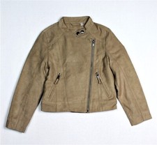C A girls biker jacket faux suede jacket beige summer between-seasons jacket size 128