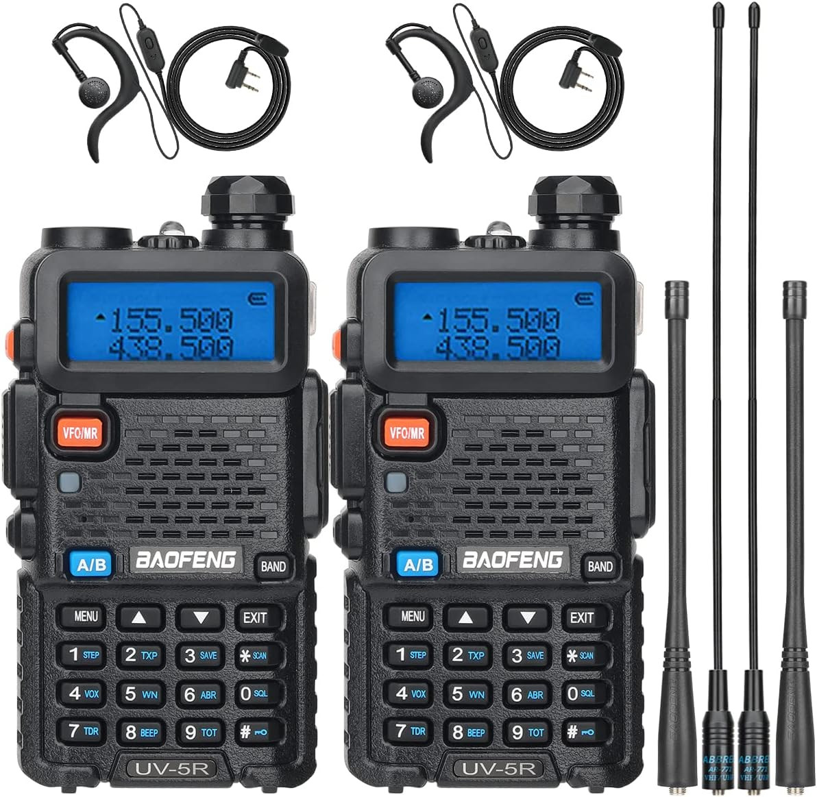 Baofeng UV-5R Ham Radio Long Range UV5R Wakie Talkies Dual Band VHF UHF Recharge