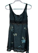 Adrianna Papell Beaded Embroidered Silk Dress Women s Size 6