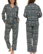 Vera Bradley Womens 100 Cotton 2-piece Pajama Set Enchanted Woodland Small 4-6