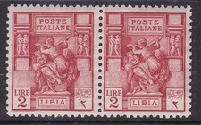 LIBYA(  Italy) ^^1924 RARER  YT#43B  MNH pair (perf 11)$187.00 @xxdco2981lib