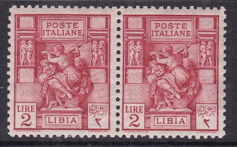 LIBYA(  Italy) ^^1924 RARER  YT#43B  MNH pair (perf 11)$187.00 @xxdco2981lib
