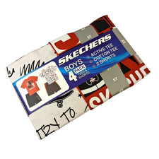 5T Kids SKECHER'S Boy's 4 Piece Set -Cotton 2 Tees  2 Shorts Sports Design