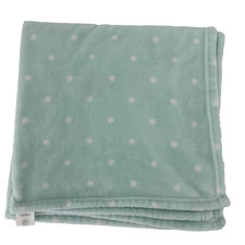 Cloud Island Mint Green White Polka Dots Baby Blanket Plush Security Lovey 29x29