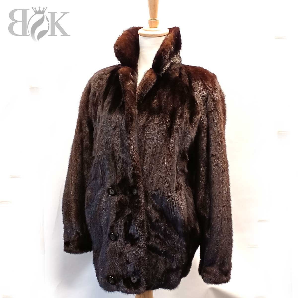 Pierre Balmain Mink Coat Dark Brown Women's Used Glamour Fur Label