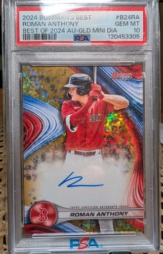 2024 Bowman's Best Roman Anthony Gold Mini Diamond Auto /50 PSA 10 Red Sox RC