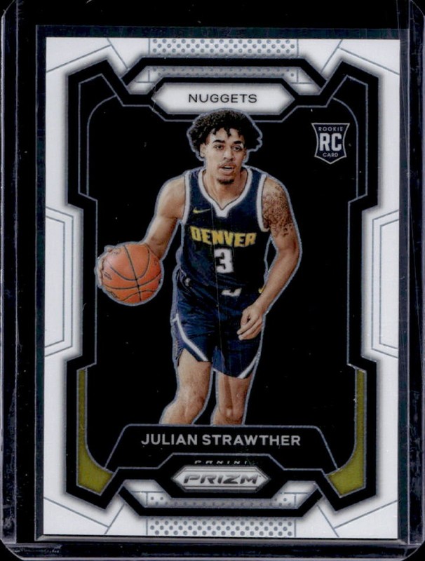 2023-24 Panini Prizm Julian Strawther RC Prizm White Rookie #/175 Nuggets