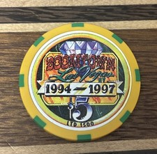 Boomtown $5 1994-1997 Las Vegas, Nevada Poker Gaming Casino Chip