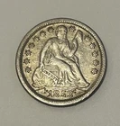 1853 Seated Liberty Dime Arrows US Silver Coin AU XF