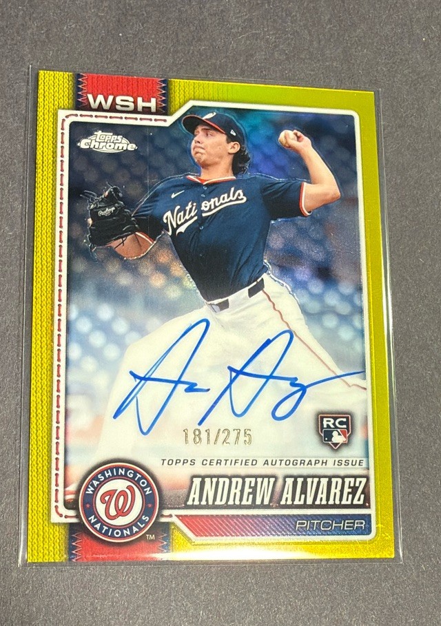 Andrew Alvarez-2026 Topps Chrome - Rookie Autographs Yellow Refractors /275