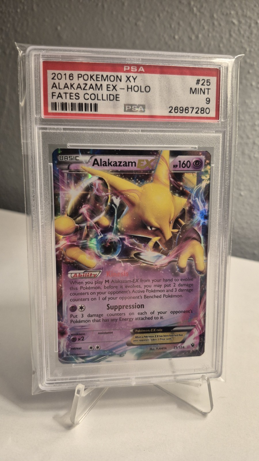 Pokemon 2016 XY Fates Collide #25 Alakazam EX PSA 9