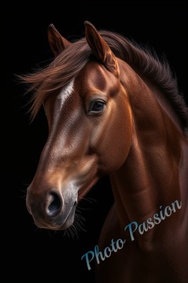 Foto A4 Pferd Portrait Studio Licht - Tier Poster Deko (2927)