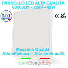 PANNELLO LED 42W MOLTO LUMINOSO QUADRATO 60X60CM PLAFONIERA INCASSO ALTA QUALITA