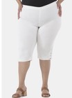 Just My Size Women’s White Pull On Capri Pant W/Bling Tab Hem Size 0X NWT — photo 3