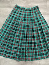 Vintage Plaid Pendleton Virgin Wool Pleated Skirt Size 12 Academia Aline USA