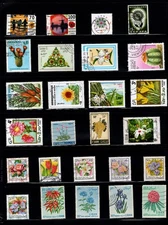 Centsational Amazing Topical Group Worldwide Cancelled Flower Themed Stamps