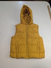 Zara Kids Yellow Zippered, Hooded Puffer Vest, Size 3-4 Years