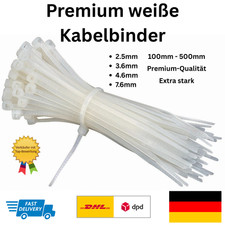 Kabelbinder Wei&szlig; 2,5&ndash;7,6 mm &ndash; 500/1000 Stk &ndash; Nylon Kabel Kabelbinder