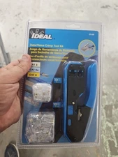 New Ideal 33-396 Cat 3 Cat 5e and Cat 6 Data Voice Crimp Tool Kit strips & crimp