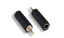3.5mm 1/8 STEREO PLUG-M to 6.3mm 1/4 STEREO JACK-F Adapter