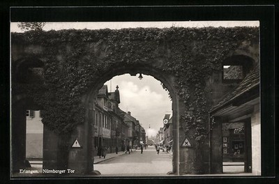 Erlangen, postcard, Nuremberg Gate 