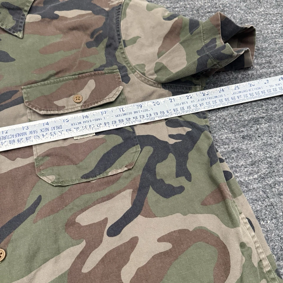 Camisa Denim & Supply Ralph Lauren Camuflada Hombres Grande Manga Corta Y2K Ejército Militar Foto 4 de 4