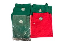 STARBUCKS Coffee Barista Apron LOT of 4 Red Green Two Pockets Employee Uniform