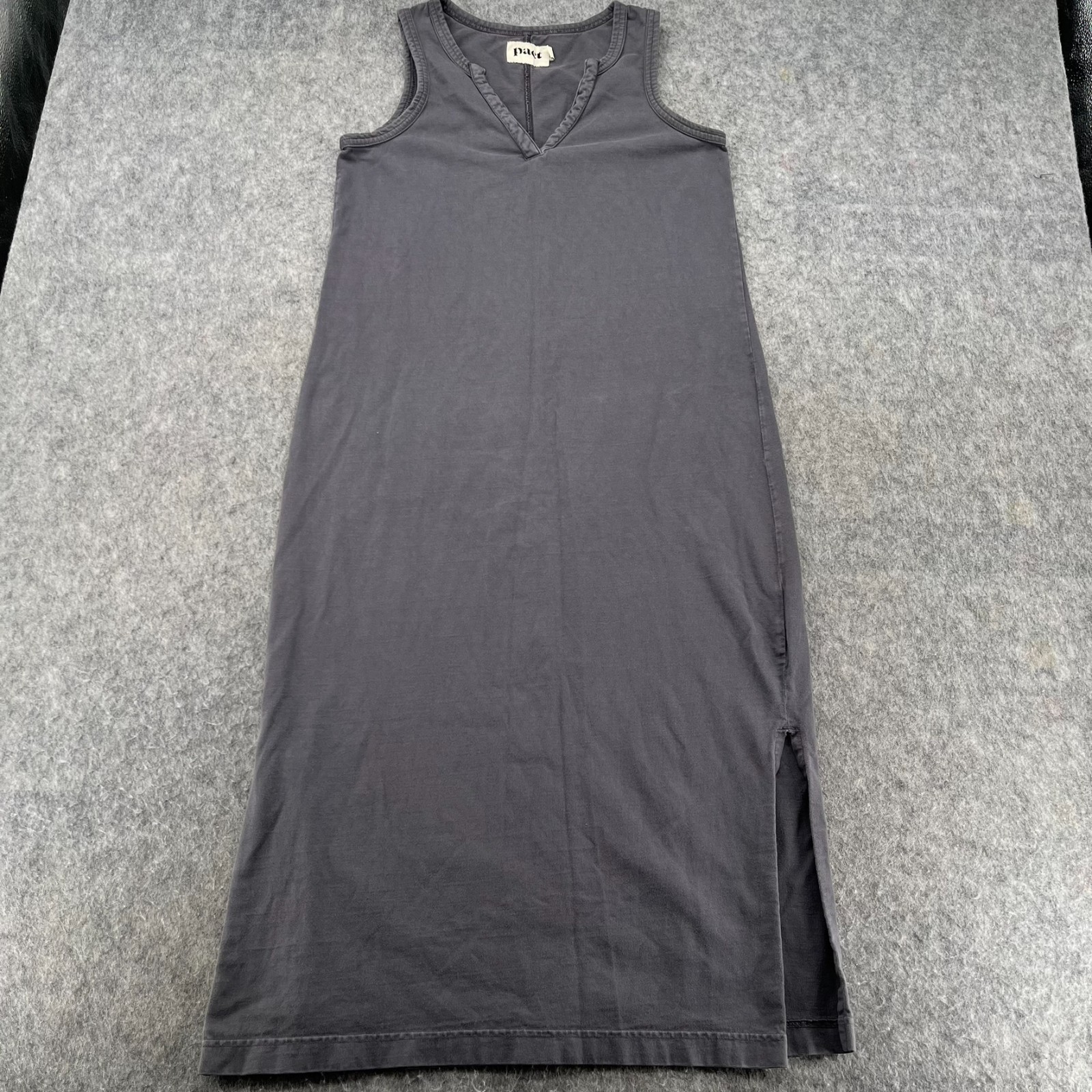 Pact Organic Cotton Gray V Neck Sheath T Shirt Dress Casual Comfy Women S
