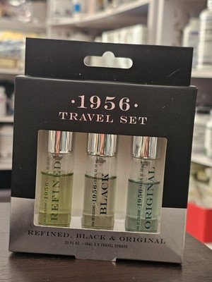 Tru Fragrance 1956 Travel Set Spray Colognes REFINED, BLACK
