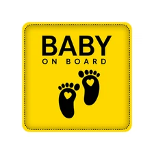 StickerJet Baby on Board Stickers For Car – 5"x5", Pack of 2 – Premium Vinyl