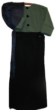 Girls Amish Dress Apron Bonnet 26"B /24"W Green Complete Amish Costume I-5