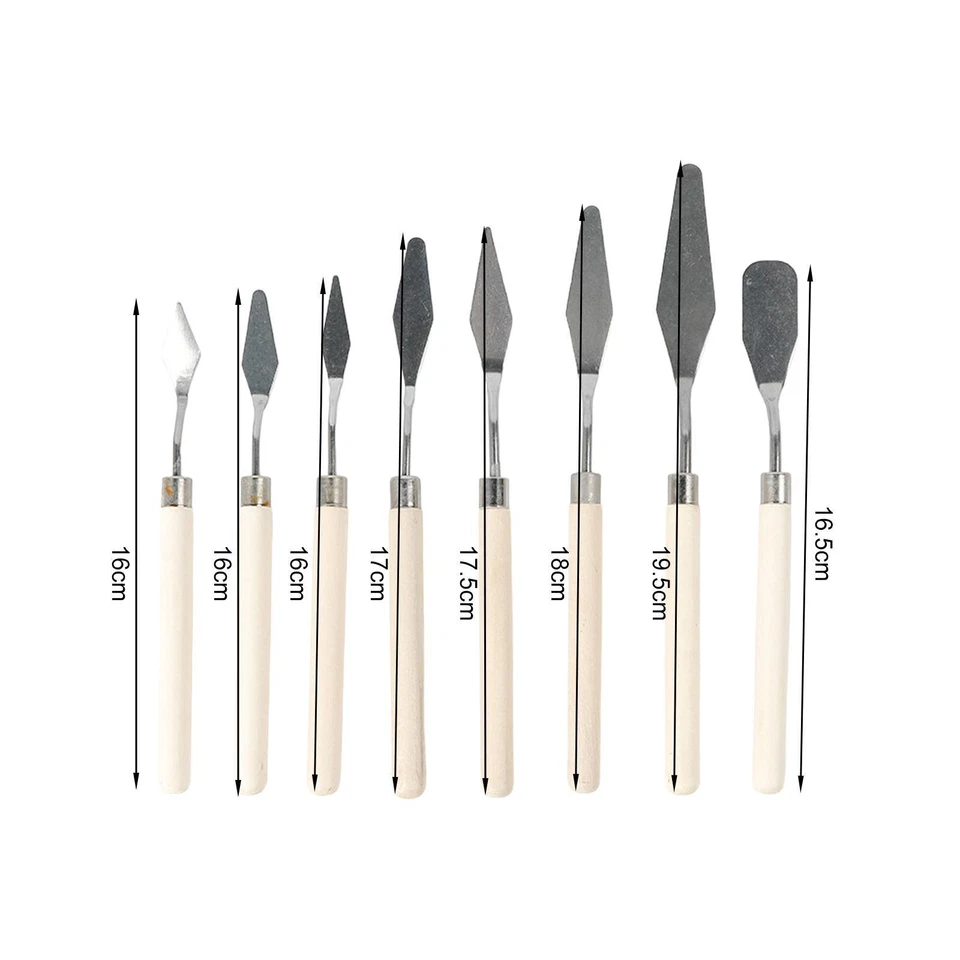 Couteaux à palette 8 pièces pour peinture acrylique, spatule de peinture à - Photo 3/4