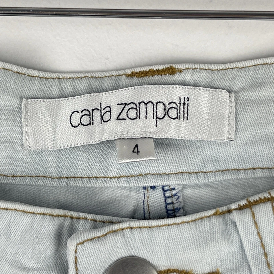 Carla Zampatti Womens Jeans Size 4 Cropped Pockets Logo Low Rise Stretch Fab - image 2 of 4