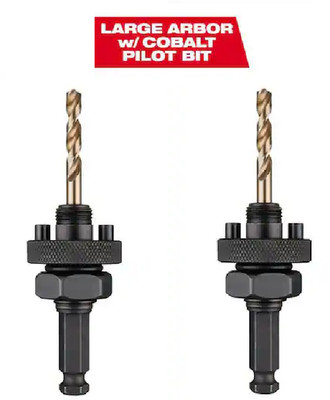 2 Milwaukee Tool 49-56-7115 7/16 In. Shank Large Threaded Arbor & Cobalt Pilot