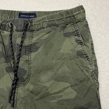 American Eagle Joggers Mens S Green Camo Ne(x)t Level Flex Drawstring Pants 3721