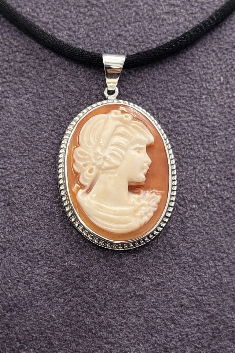 Ciondolo In Argento 925 Con Corniola Naturale Ovale 6 Carati - Gioiello Artigianale Indiano, Regalo Portafortuna