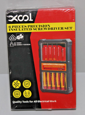 XOOL 1000V Isoliertes Präzisions-Schraubenzieher-Set, 6-teilig mit Magnetspitzen