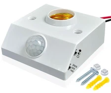 PIR Motion Sensor Light Socket for E26 E27 Bulb, Bukeer Bulb Base with... 