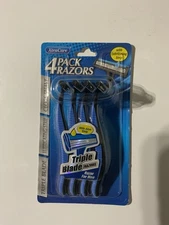 4 Pack Razors with Lubricating Strip, Triple Blade, Close Shave, Disposable New