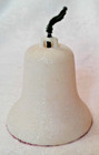 Vintage White Plastic Mica Covered Bell Ornament — photo 2