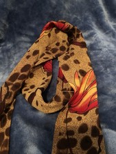 Woman  s Vintage Scarf Measuring 4/60 Inches Earthy Colors